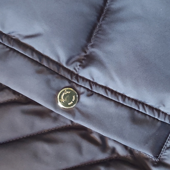 Kenneth Cole NY Mocha Faux Fur Detachable Hood Down Filled Full Zip Puffer Coat - Picture 4 of 13